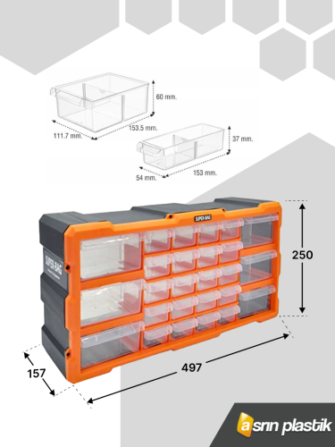 ASR-6004 26''Horizontal  Monoblock Drawer Set (желтый)
